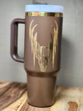 Mossy deer skull tumbler- Stanley compatible 40 Oz.