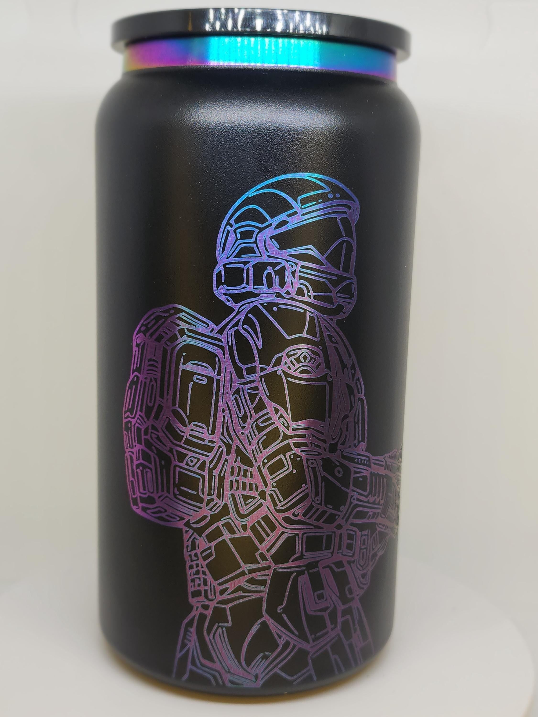 Engraved-tumbler 16 Oz. Halo protagonist inspired.