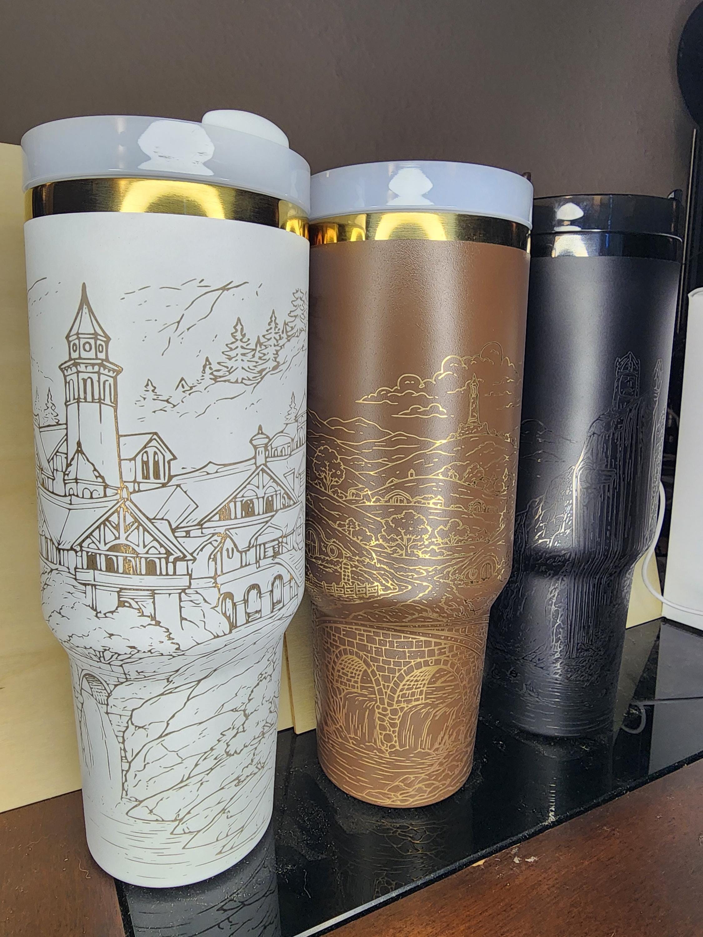 LOTR scenes inspired tumbler-Stanley-compatible 40 oz. Laser engraved