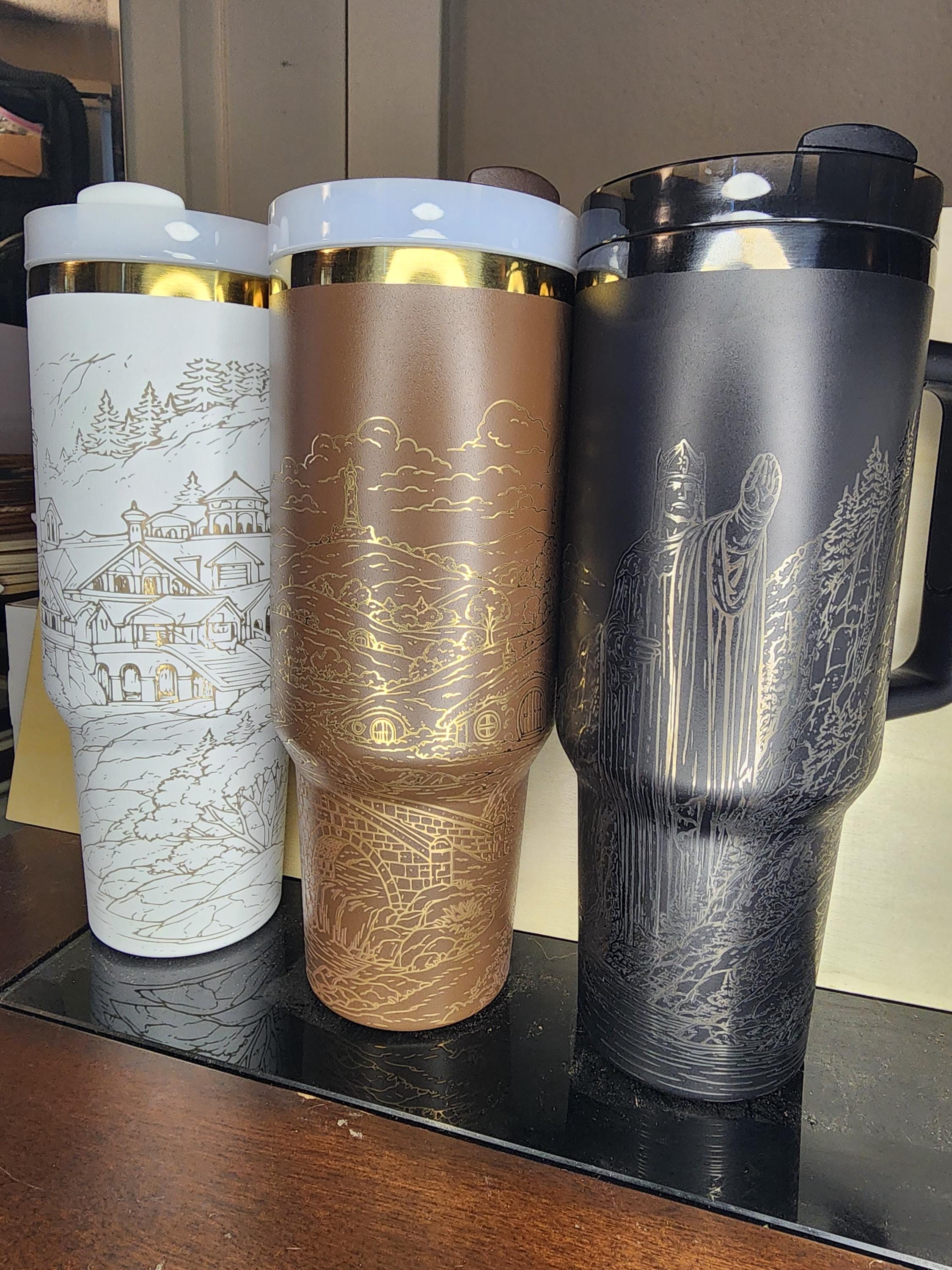LOTR scenes inspired tumbler-Stanley-compatible 40 oz. Laser engraved