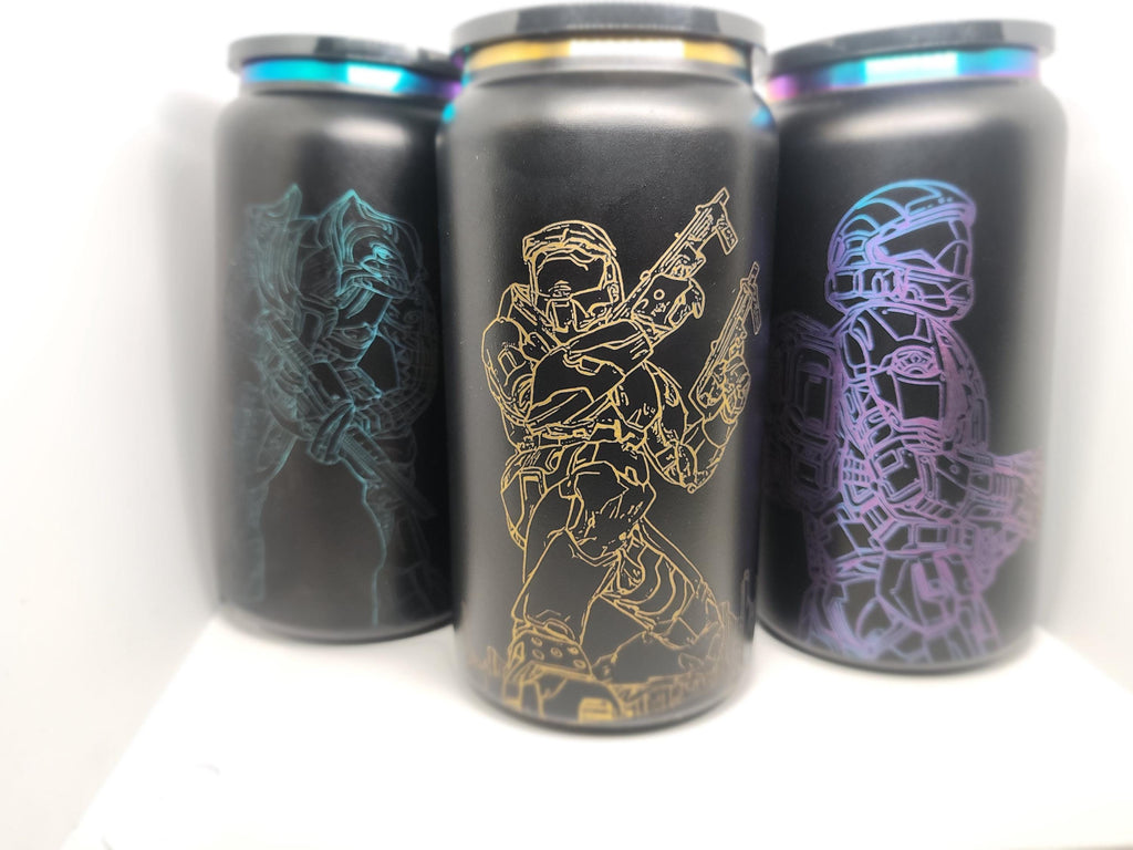 Engraved-tumbler 16 Oz. Halo protagonist inspired.