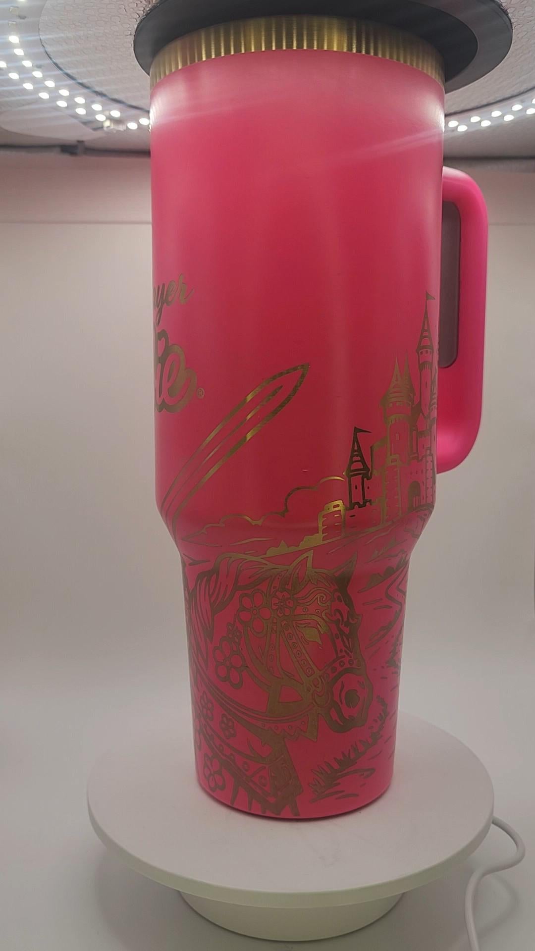 Barbie tumbler- Stanley compatible 40oz. Laser engraved
