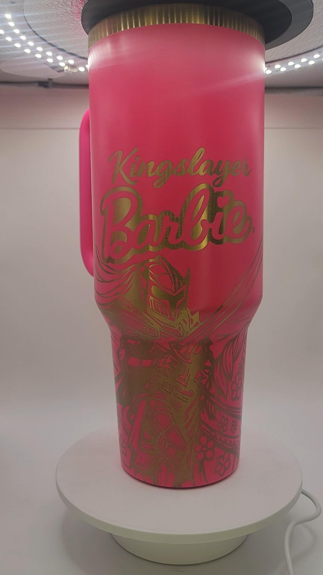Barbie tumbler- Stanley compatible 40oz. Laser engraved