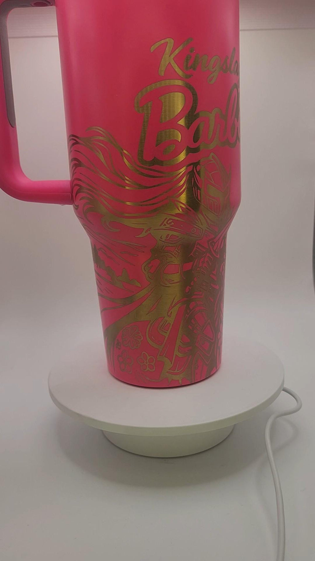 Barbie tumbler- Stanley compatible 40oz. Laser engraved
