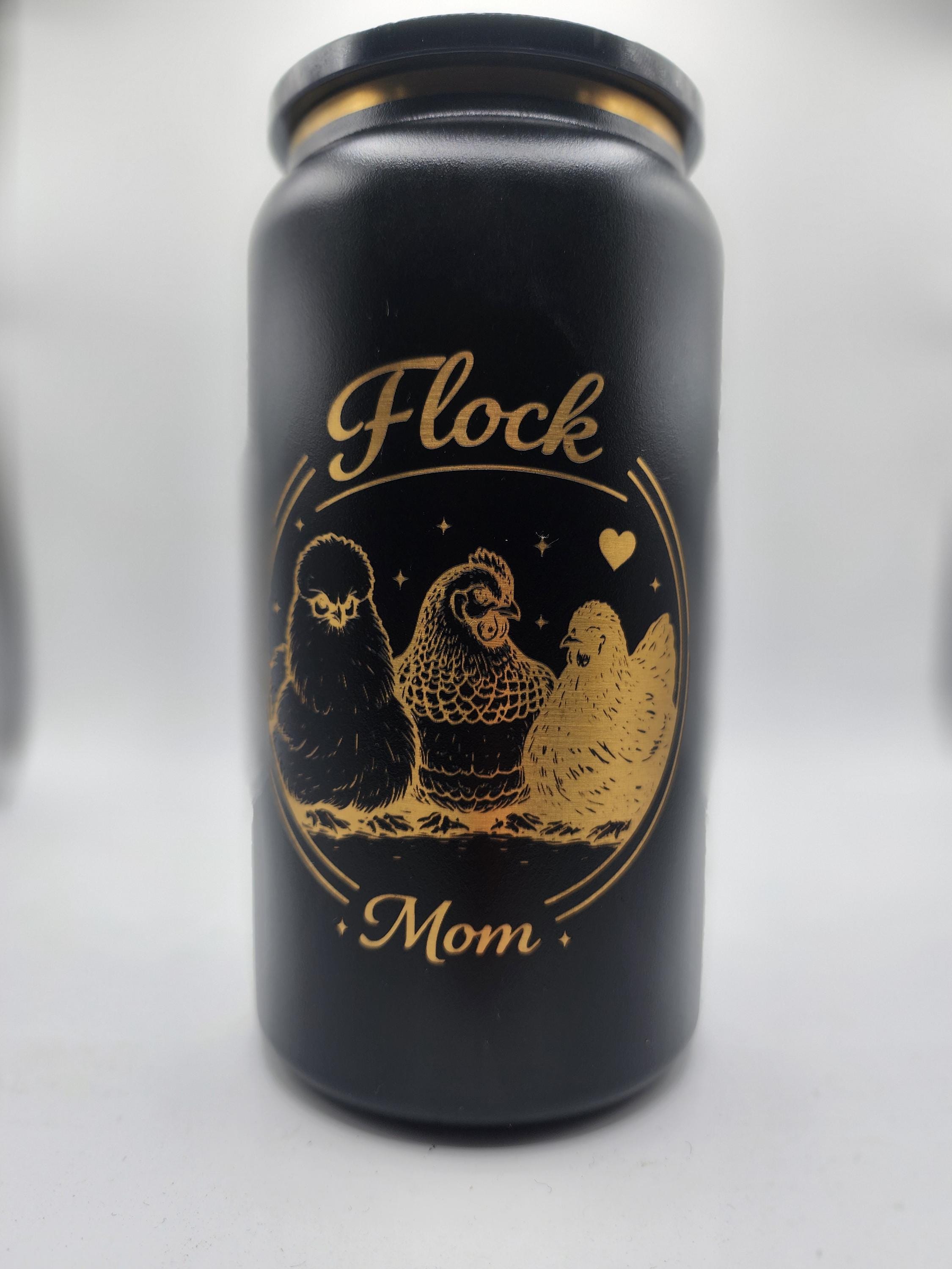 Chicken Mom tumbler- laser engraved-16 oz.