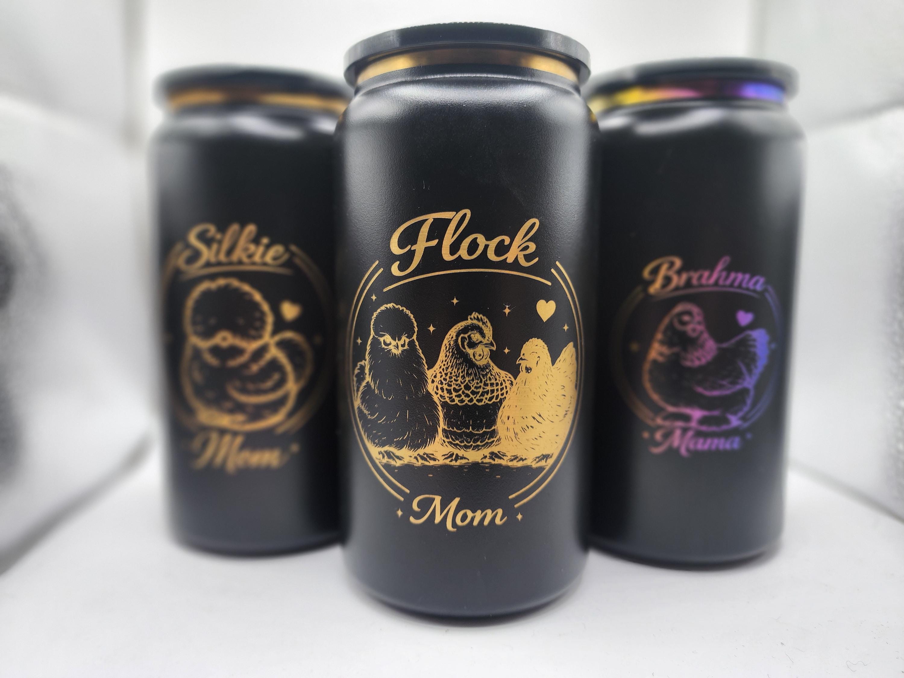 Chicken Mom tumbler- laser engraved-16 oz.